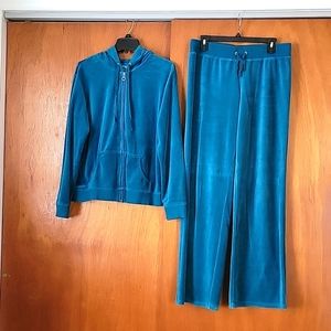 NY & CO Comfort Zone velour sweat suit, Teal. Pieces can be sold separately.